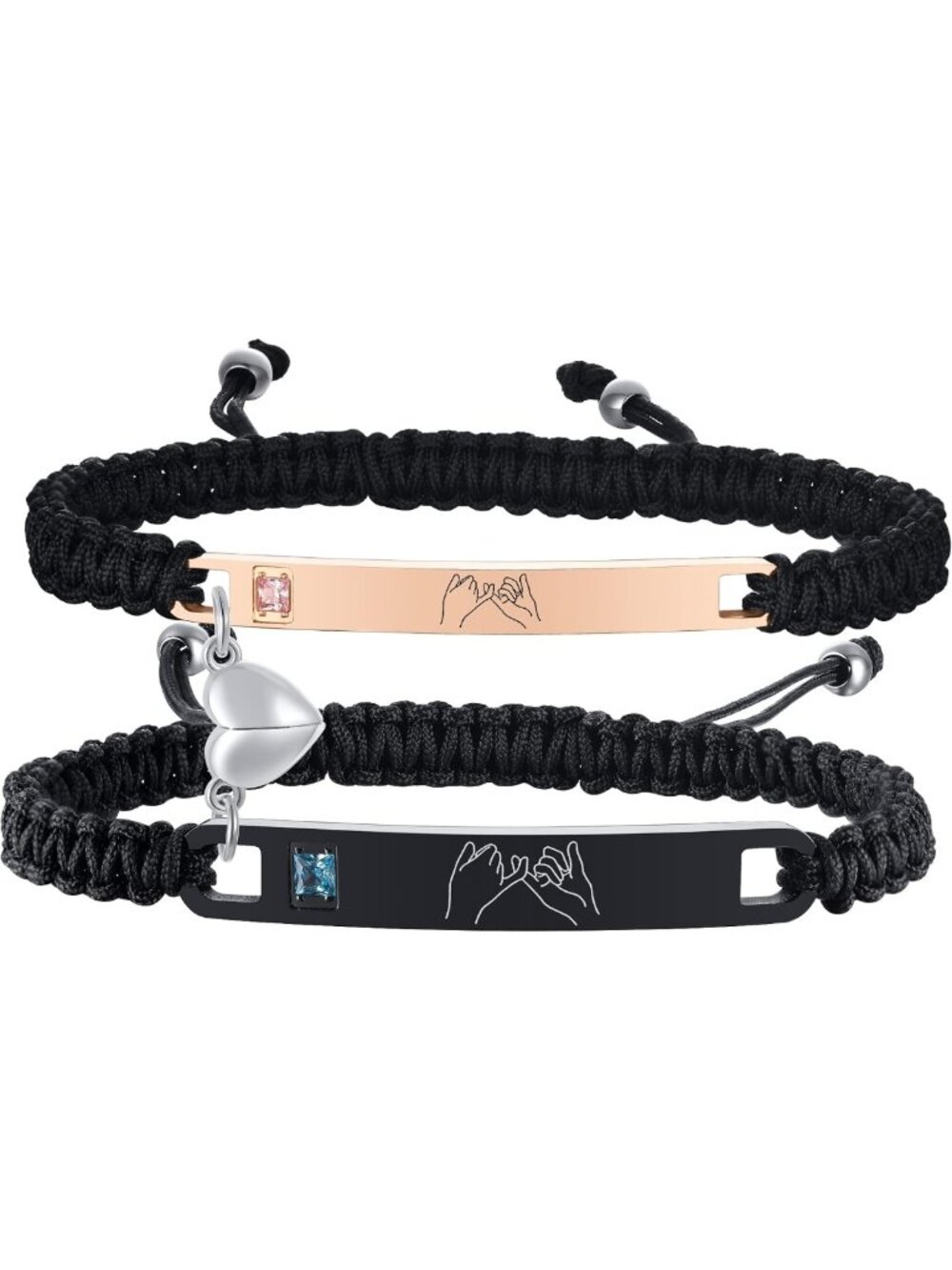 Custom Couple Bracelets Set | Personalized Name Jewelry Gift for Him & Her